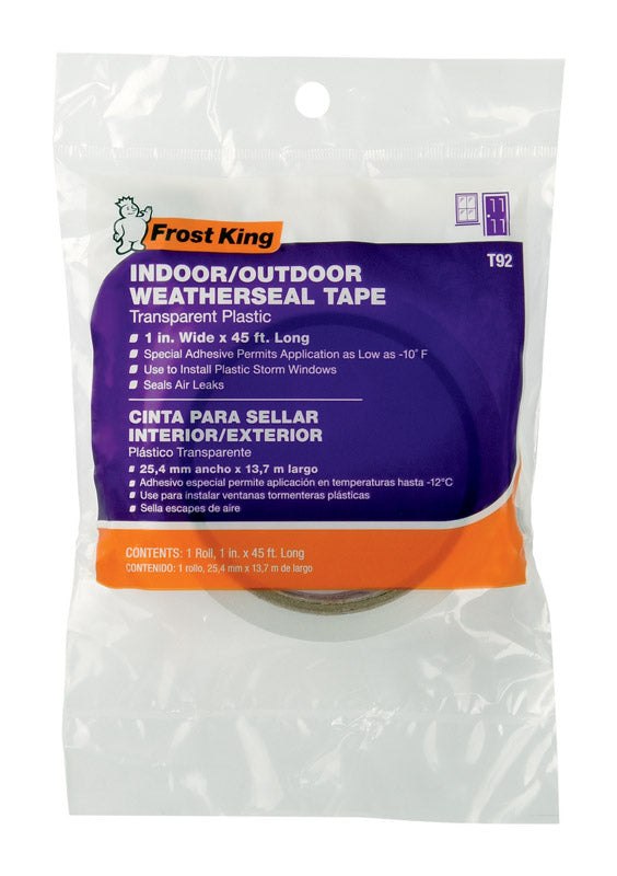 Burlete transparente de plástico Frost King para puertas y ventanas, 45 pies de largo x 0,014 pulgadas