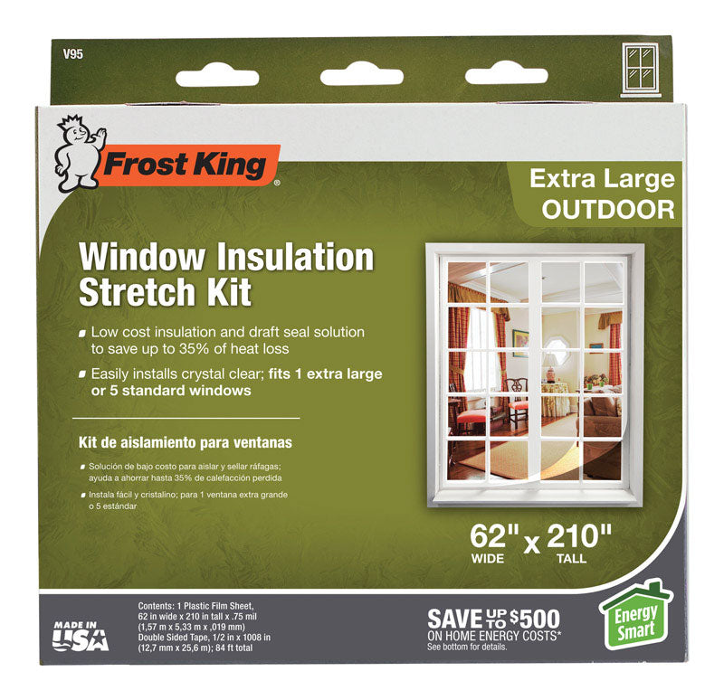 Kit de lámina aislante para ventanas exteriores Frost King, 210 pulg. de largo x 62 pulg. de ancho, 1 hoja