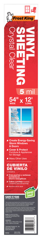 Frost King Clear Vinyl Sheeting Roll For Doors and Windows 12 ft. L X 5 mil