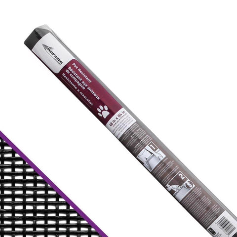 Malla mosquitera de poliéster color carbón resistente a mascotas Saint-Gobain ADFORS de 48 pulg. de ancho x 7 pies de largo