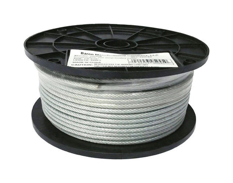 Baron 1/8 in. D X 250 ft. L Clear Vinyl Galvanized Steel Aircraft Cable