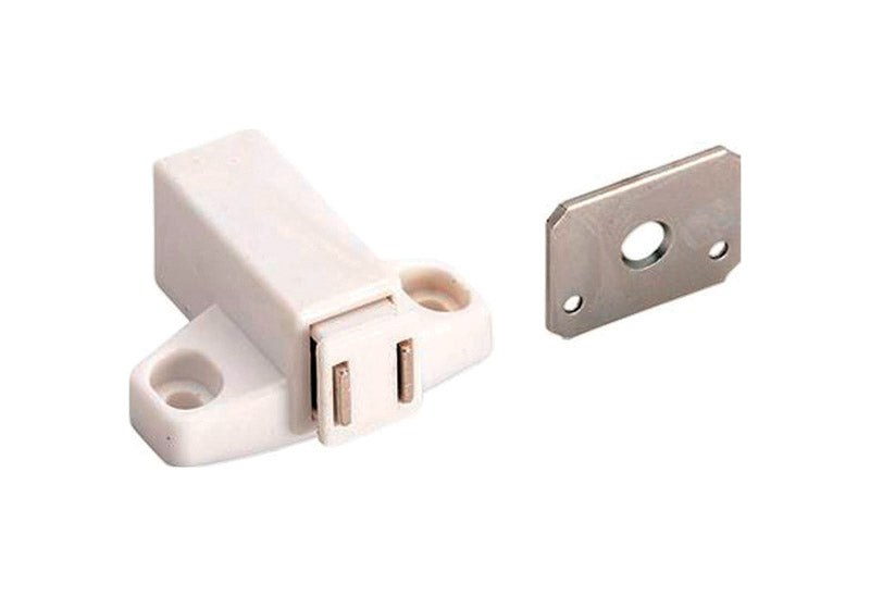 Amerock 2 pulg. de ancho x 1-11/16 pulg. de largo, acero blanco con cierre táctil, paquete de 1