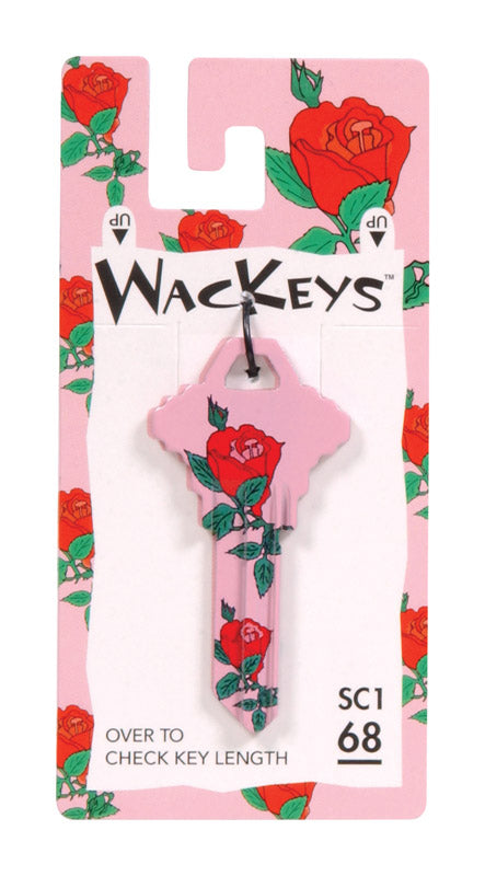 HILLMAN Wackey Rose House/Office Universal Key Blank Single Red (Pack of 6)