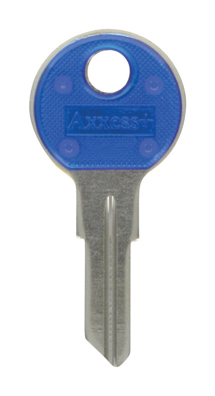 HILLMAN Traditional Key House/Office Key Blank 80 Single For Chicago locks Blue/Silver (Pack of 10)