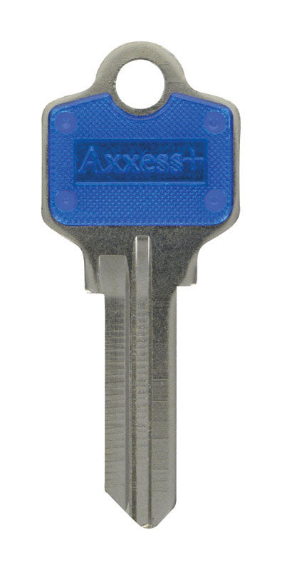 HILLMAN Traditional Key House/Office Key Blank 77 Single For Best locks Blue/Silver (Pack of 10)