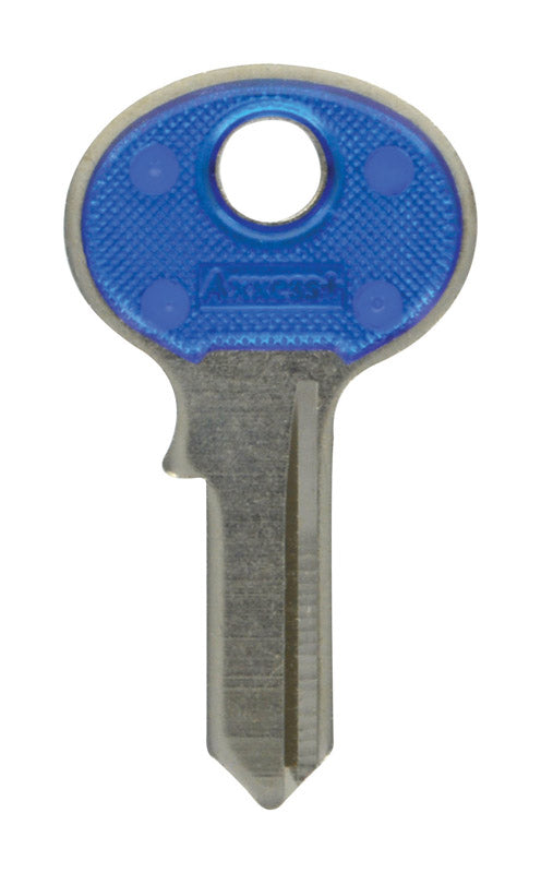 HILLMAN Traditional Key House/Office Key Blank 69 Single For Master Locks Blue/Silver (Pack of 10)