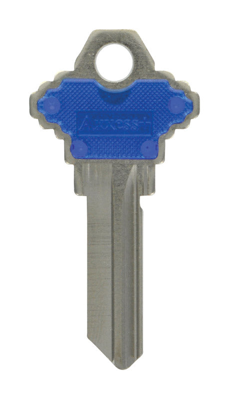 HILLMAN Traditional Key House/Office Key Blank 68 Single For Schlage Locks Blue/Silver (Pack of 10)