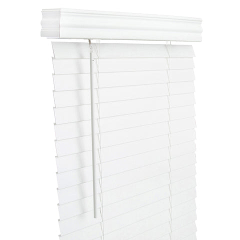 Living Accents Faux Wood 2 in. Blinds 60 in. W X 60 in. H White Cordless