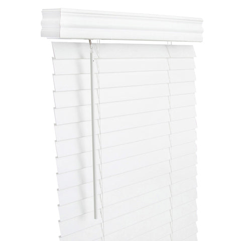Living Accents Faux Wood 2 in. Blinds 23 in. W X 60 in. H White Cordless