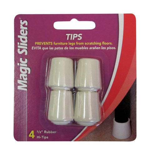 Puntas de goma Magic Sliders para patas, color canela, redondas, 5/8 pulg. de ancho, paquete de 4