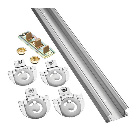 National Hardware 60 in. L Galvanized Silver Nylon/Steel By-Pass Door Hardware Set 1 pk