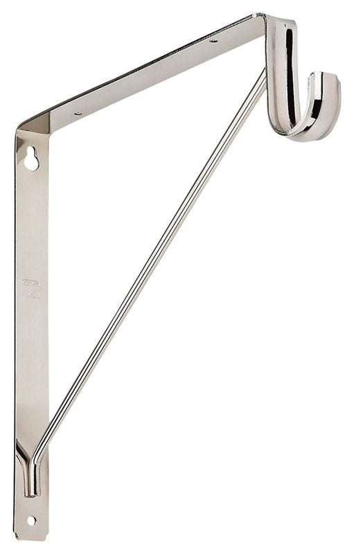 National Hardware Silver Steel Shelf/Rod Bracket 32 Ga. 12-7/16 in. L (Pack of 10)