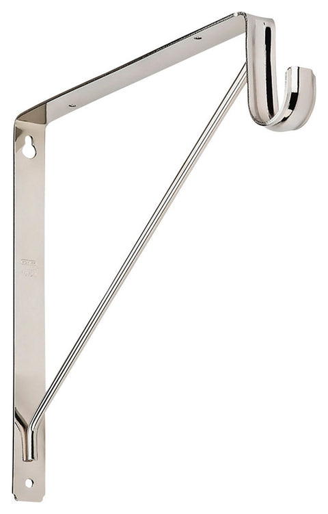 National Hardware Silver Steel Shelf/Rod Bracket 32 Ga. 12-7/16 in. L (Pack of 10)