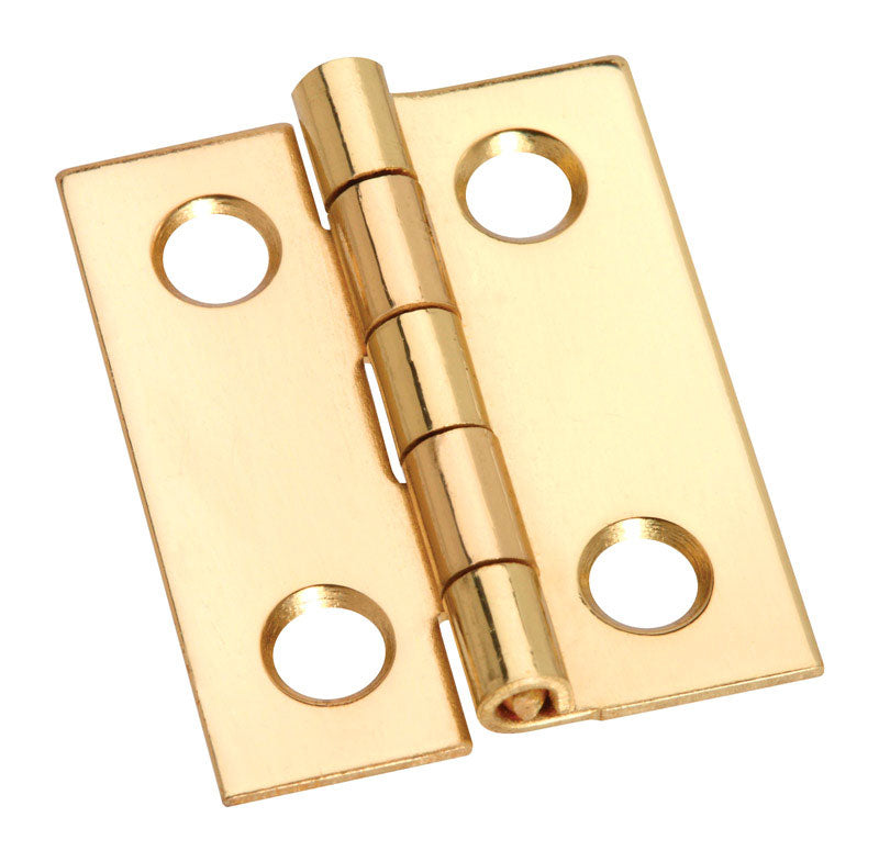 National Hardware Bisagra de latón para gabinete 13/16 pulg. de ancho x 1 pulg. de largo, paquete de 4