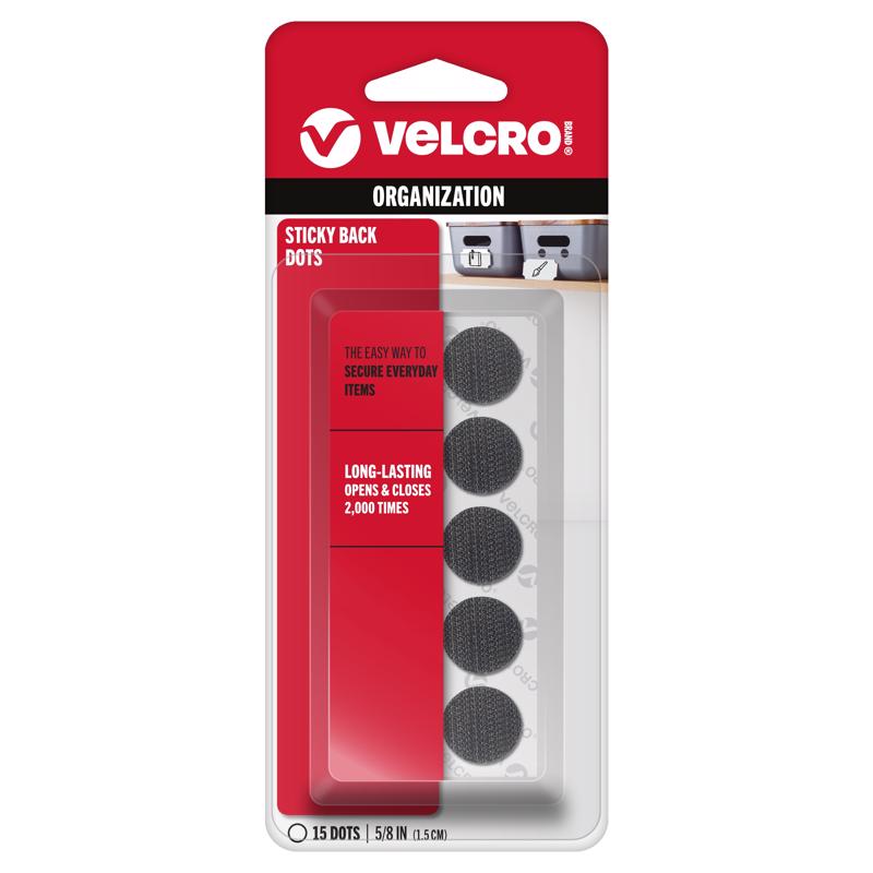 VELCRO Brand Sticky Back Small Nylon Hook and Loop Fastener 5/8 in. L 15 pk (Pack of 6)