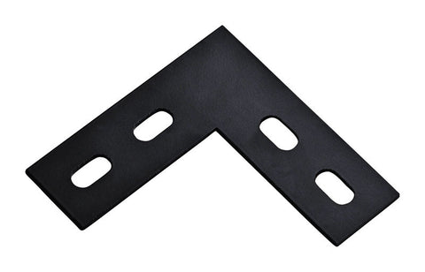National Hardware 4.5 in. H X 1.5 in. W X 0.125 in. D Black Carbon Steel Flat Corner Plate (Pack of 5)