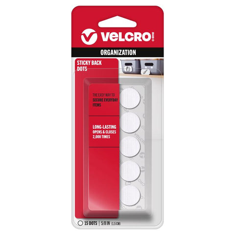 VELCRO Brand Sticky Back Small Nylon Hook and Loop Fastener 5/8 in. L 15 pk (Pack of 6)