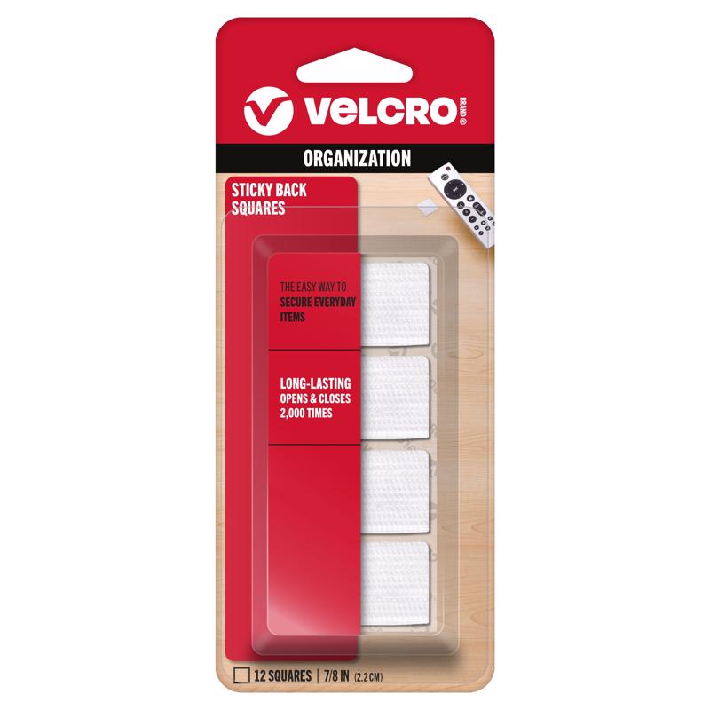 VELCRO Brand Sticky Back Small Nylon Hook and Loop Fastener 7/8 in. L 12 pk (Pack of 6)
