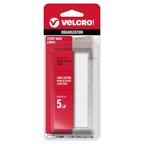 VELCRO Brand Sticky Back Small/Medium Nylon Hook and Loop Fastener 3-1/2 in. L 4 pk (Pack of 6)