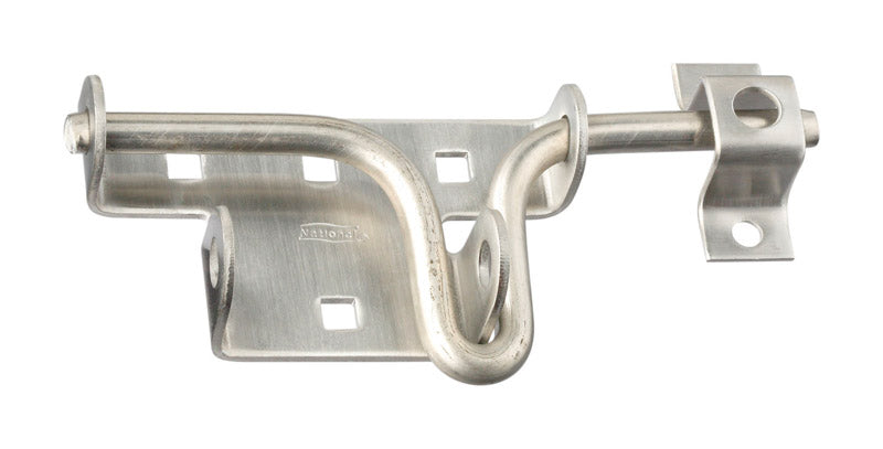 National Hardware 3 in. H X 3 in. W X 6 in. L Stainless Steel Sliding Bolt Door/Gate Latch