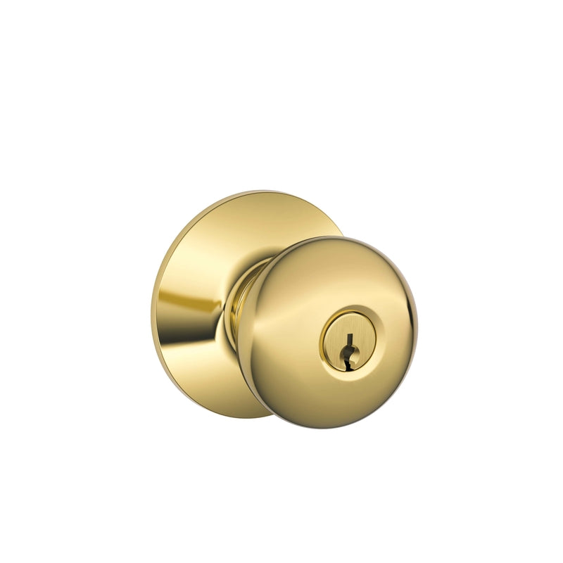 Schlage Plymouth Bright Brass Keyed Entry Door Knob 1-3/4 in. (Pack of 4)