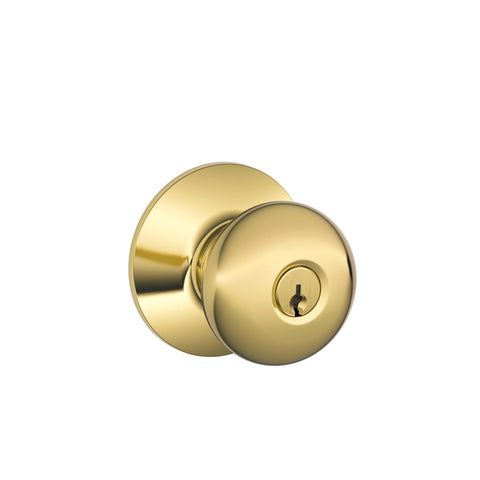 Schlage Plymouth Bright Brass Keyed Entry Door Knob 1-3/4 in. (Pack of 4)