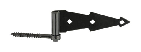 National Hardware 7 in. L Black Steel Ornamental Screw Hook Strap Hinge 1 pk (Pack of 5)