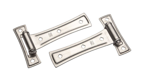 National Hardware 7 in. L Satin Nickel Silver Steel Ornamental T Hinge 1 pk (Pack of 3)