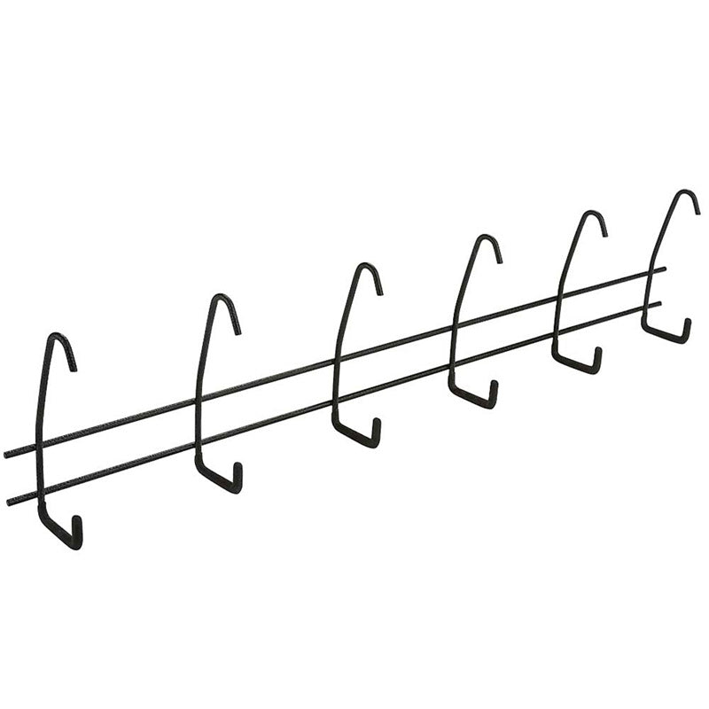 National Hardware 27-1/2 in. L Vinyl Coated Black Steel Long Handle Hook Rack 10 lb. cap. 1 pk (Pack of 6)
