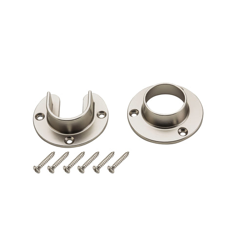 National Hardware 1.31 in. L X 1.31 in. D Satin Nickel Steel Closet Flange Set (Pack of 6)