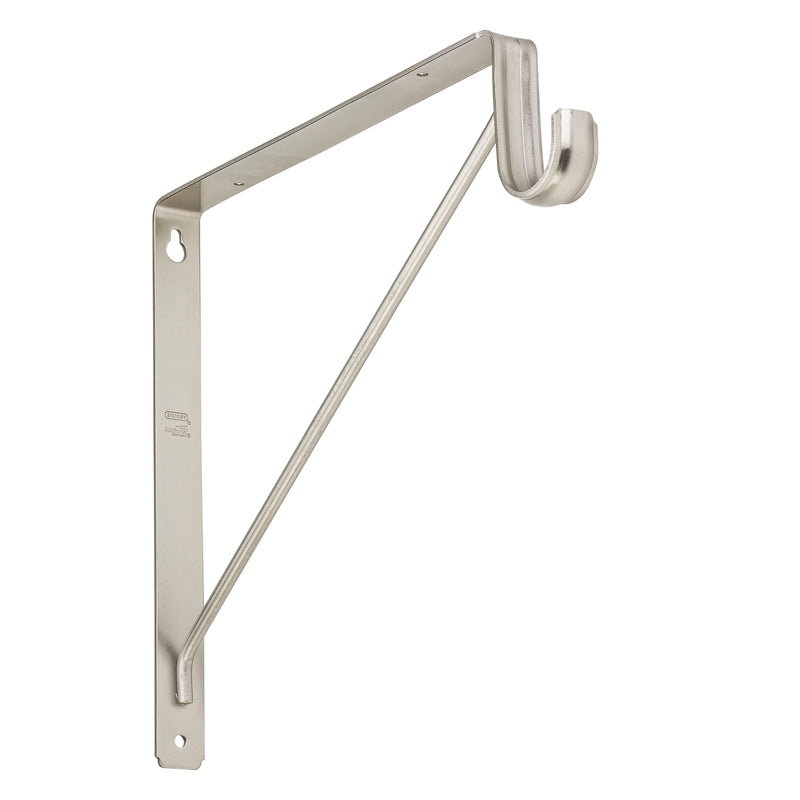 National Hardware 12.45 in. L X 0.28 in. D Satin Nickel Steel Closet Rod Bracket (Pack of 10)
