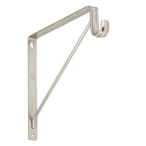 National Hardware 12.45 in. L X 0.28 in. D Satin Nickel Steel Closet Rod Bracket (Pack of 10)