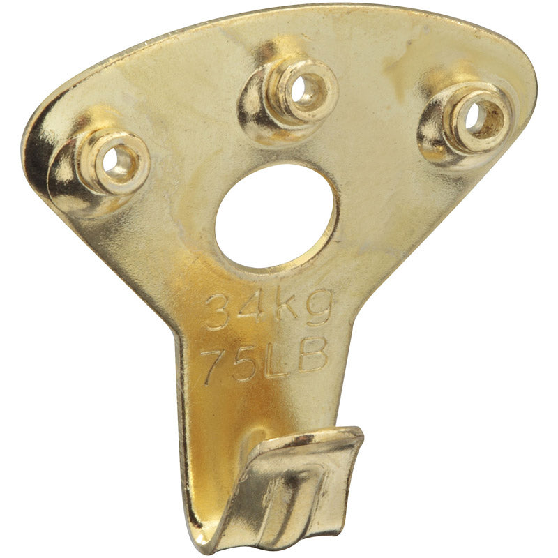 Colgador de cuadros chapado en latón National Hardware, 75 lb, 1 ud. (paquete de 5)