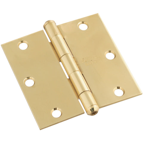 National Hardware 3-1/2 in. L Brass-Plated Door Hinge 1 pk (Pack of 5)