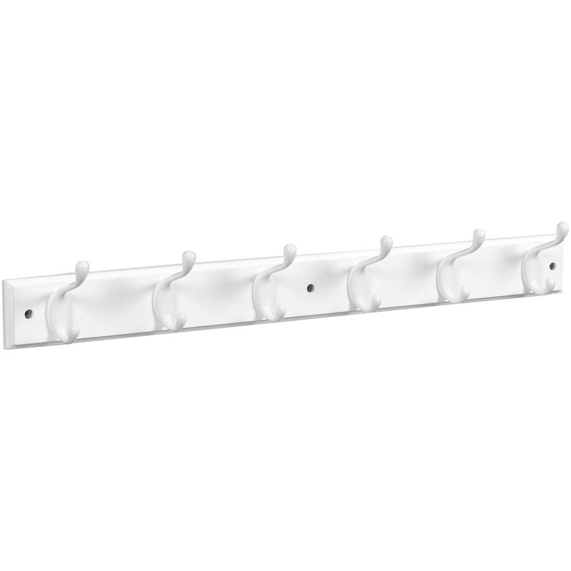 National Hardware 27 in. L White Wood White Hook Rack 1 pk (Pack of 4)