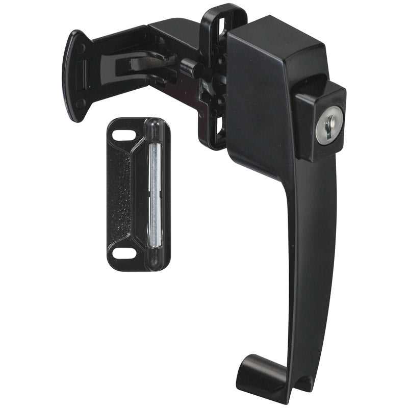 National Hardware Satin Black Cast Metal Push Button Latch 1 pk (Pack of 3)