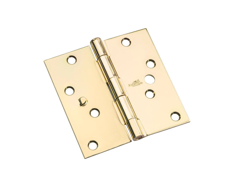 National Hardware 4 in. L Bright Brass Door Hinge 3 pk (Pack of 5)