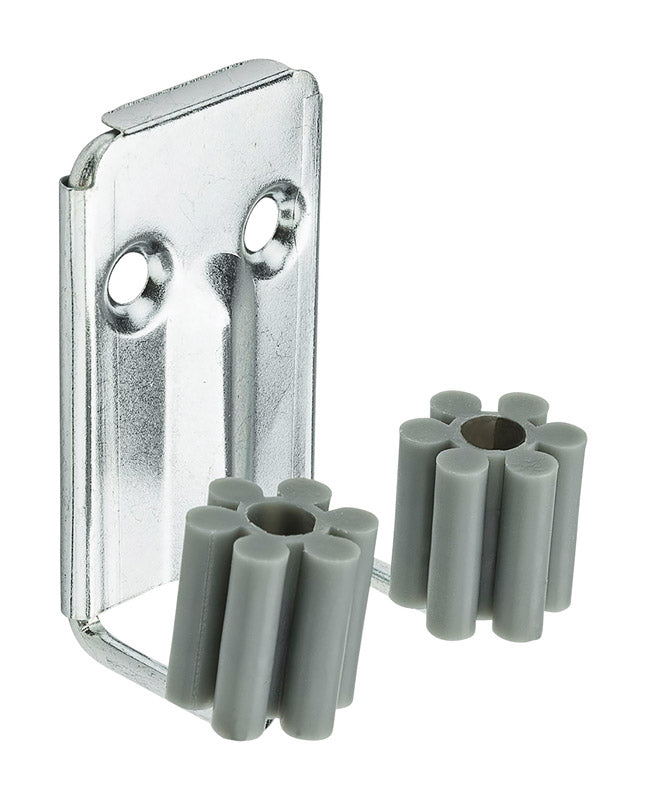 National Hardware 1.38 in. L Zinc-Plated Silver Steel Broom Double Hook 5 lb. cap. 2 pk (Pack of 6)