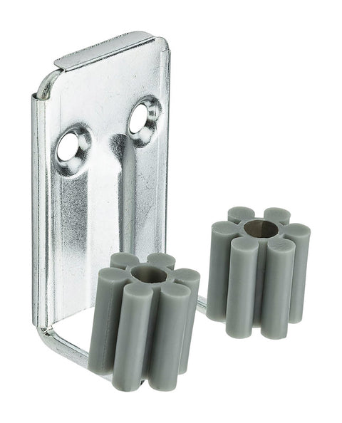 National Hardware 1.38 in. L Zinc-Plated Silver Steel Broom Double Hook 5 lb. cap. 2 pk (Pack of 6)
