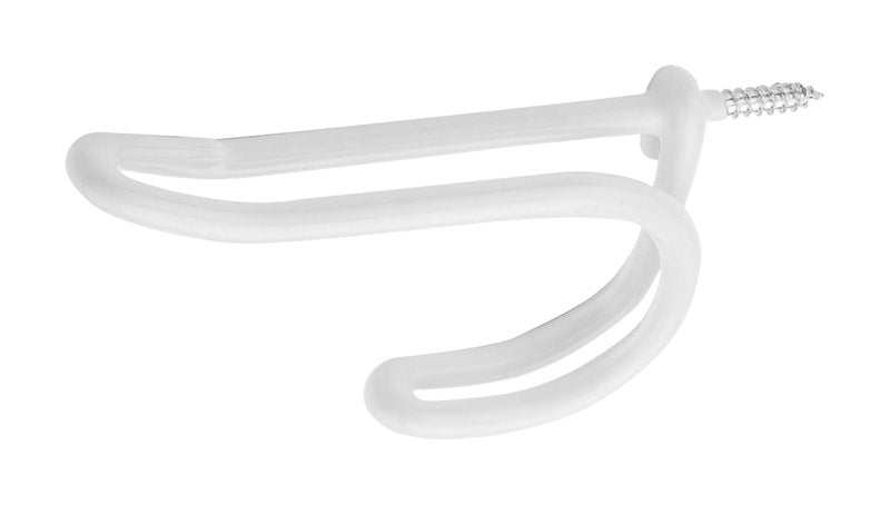 National Hardware 3.87 in. L Vinyl Coated White Steel Coat/Hat Hook 15 lb. cap. 2 pk (Pack of 6)