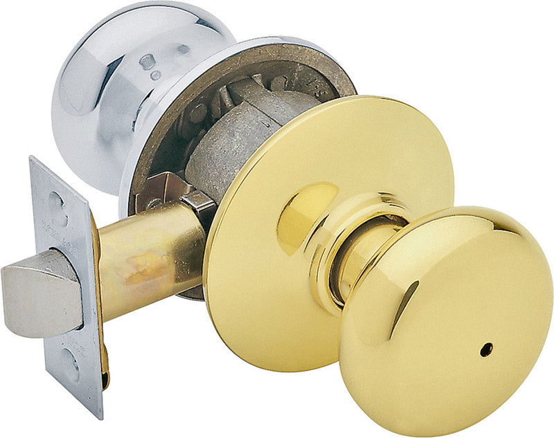 Schlage Plymouth Modern Bright Brass/Bright Chrome Privacy Lock