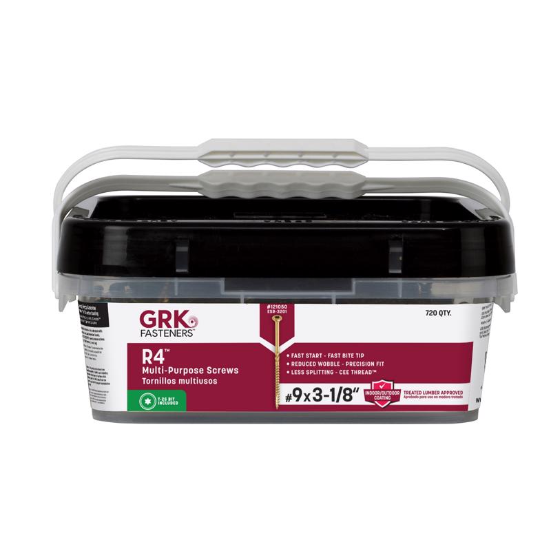 GRK Fasteners No. 9 X 3-1/8 in. L Star Climatek W-Cut Multi-Purpose Screws 720 pk (Pack of 2)