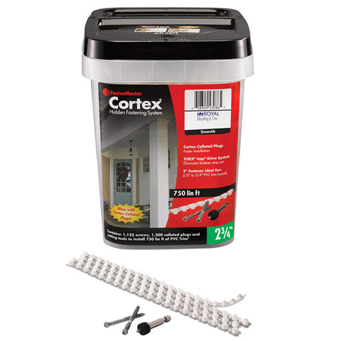 Tornillos autotapantes de fijación con cabeza de estrella y ranura en L FastenMaster Cortex No. 8 x 2-3/4 pulg. con tacos