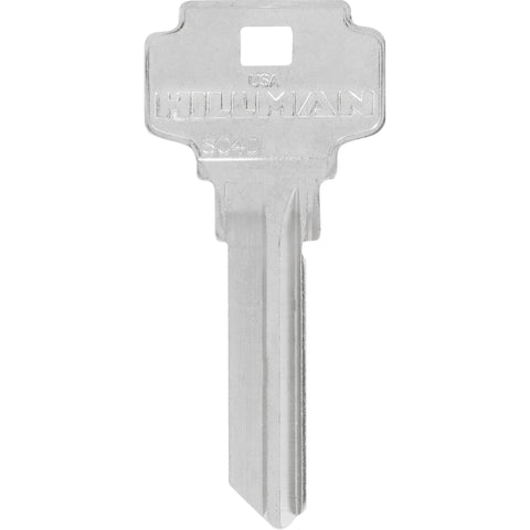 HILLMAN KeyKrafter Universal House Key Blank 2028 Single For Schlage Locks Silver (Pack of 4)