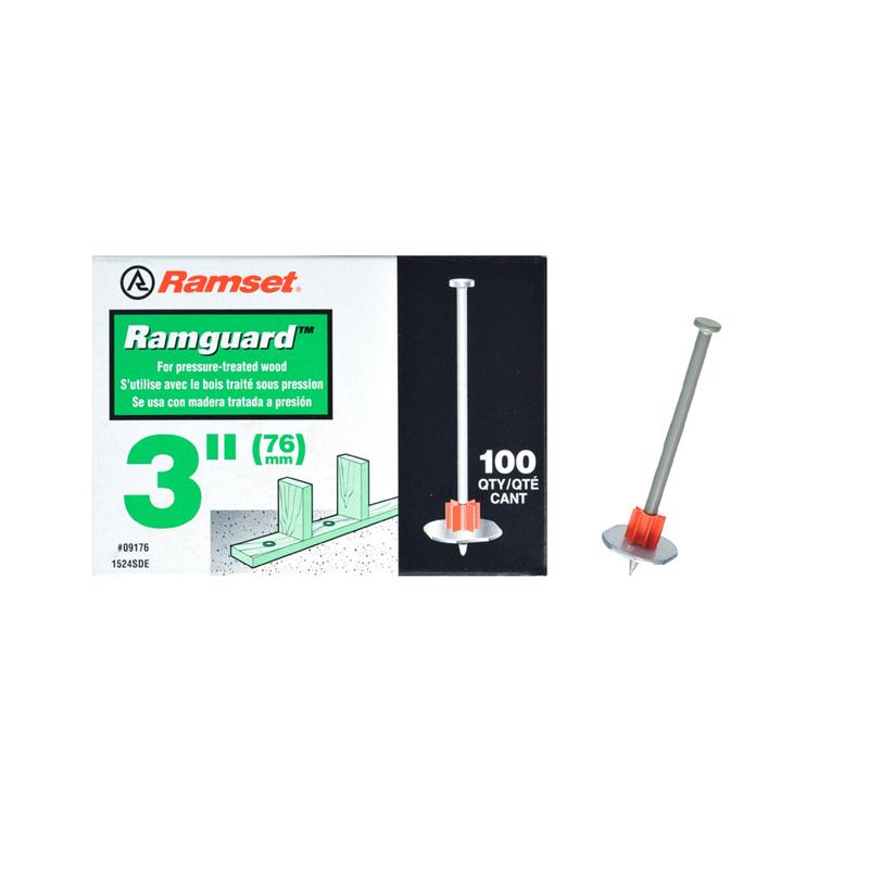 Ramset .3 in. D X 3 in. L Steel Flat Head Drive Pin with Washer 100 pk