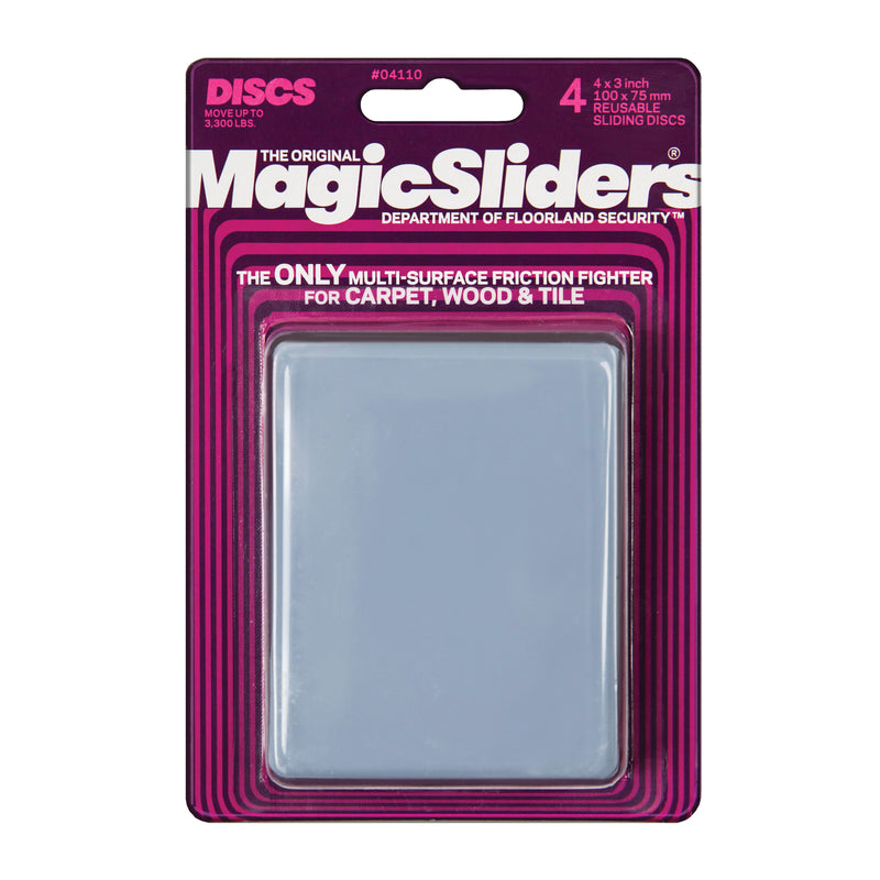 Magic Sliders Gray Adhesive Nylon/Plastic Sliding Discs 4 pk (Pack of 3)