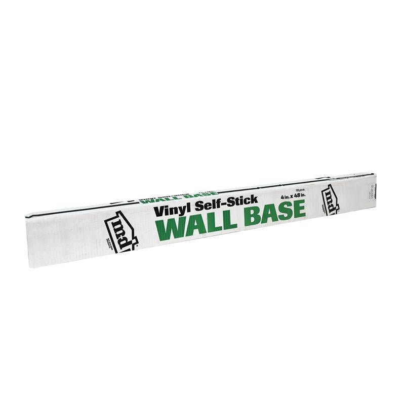 M-D Building Products Rodapié de vinilo negro autoadhesivo de 4 pulg. de alto x 0.08 pulg. de ancho x 48 pulg. de largo (Paquete de 18)