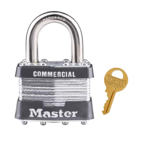 Master Lock 1-5/16 in. H X 1 in. W X 1-3/4 in. L Steel 4-Pin Cylinder Exterior Padlock (Pack of 6)