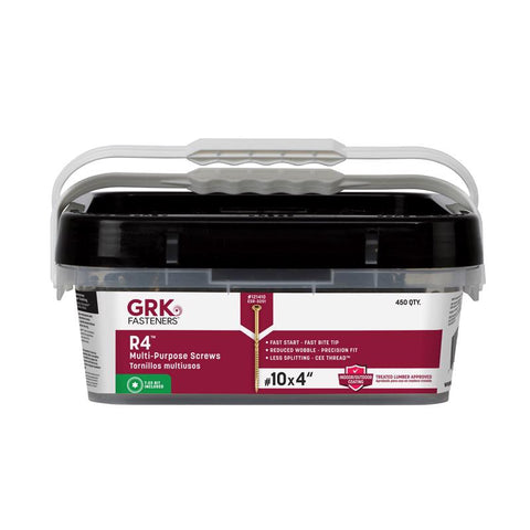 GRK Fasteners No. 10 in. X 4 in. L Star Flat Head W-Cut Multi-Purpose Screws