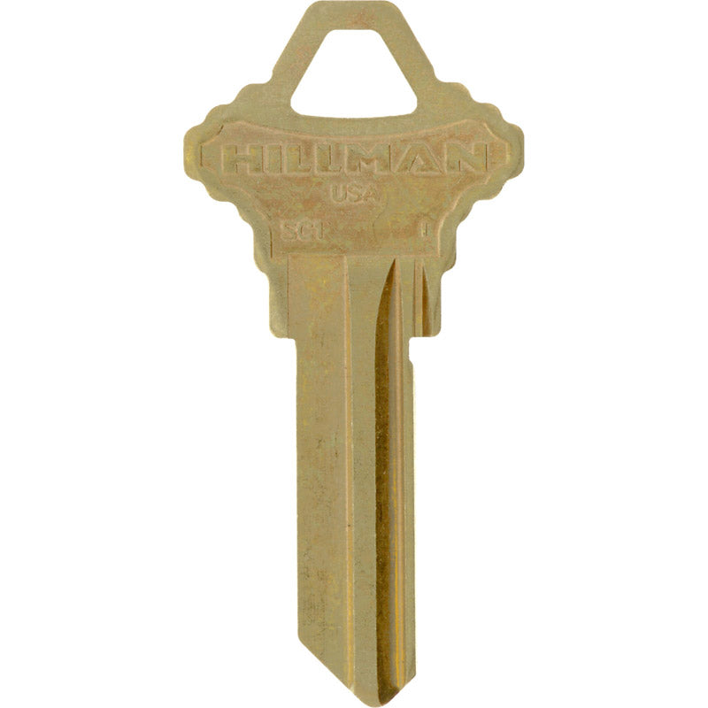 HILLMAN Traditional Gold House/Office Key Blank Single For Schlage Locks